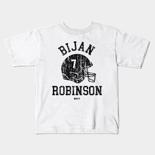 Bijan Robinson Atlanta Helmet Font Kids T-Shirt